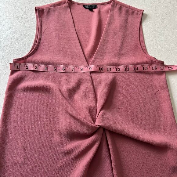 Topshop Pink Twist Front Sleeveless Blouse | Size 4 | Elegant Workwear Tank - Picture 4 of 5